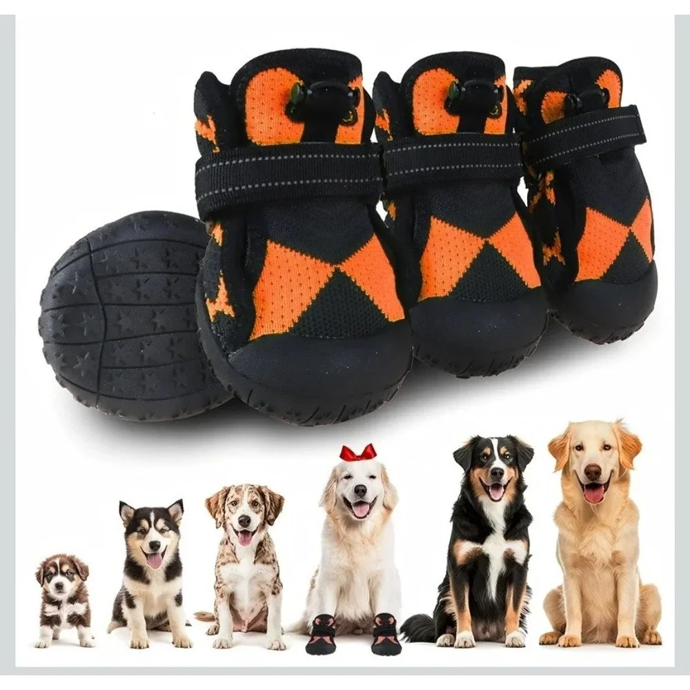 Furmate Dog All Terrain Boots Size 3 Orange Black